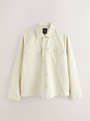 بيج فاتح - Washed Twill Shacket - صورة 6 من 9