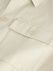 بيج فاتح - Washed Twill Shacket - صورة 8 من 9