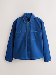 Blue Indigo Washed Twill Shacket - Image 5 of 9