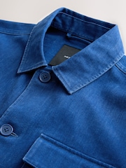 Blue Indigo Washed Twill Shacket - Image 7 of 9