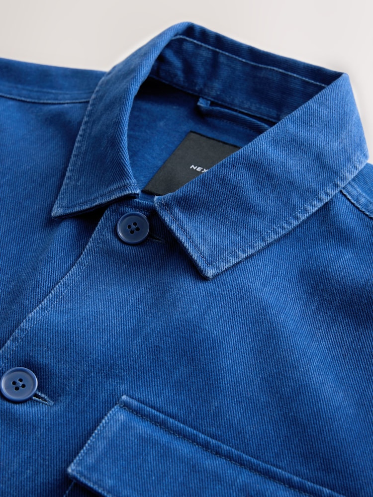 Blue Indigo Washed Twill Shacket - Image 7 of 7