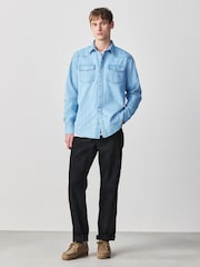 Bleach Denim Western Styling Long Sleeve Shirt - Image 3 of 9