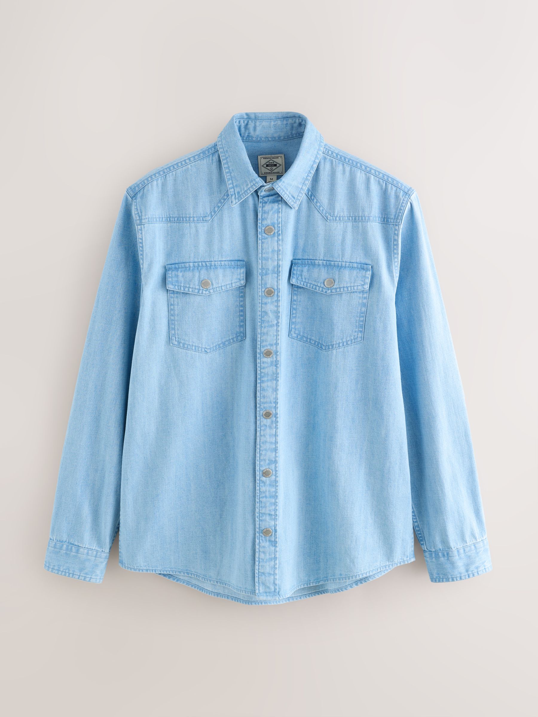 Buy Bleach Denim Western Styling Long Sleeve Shirt from Next USA