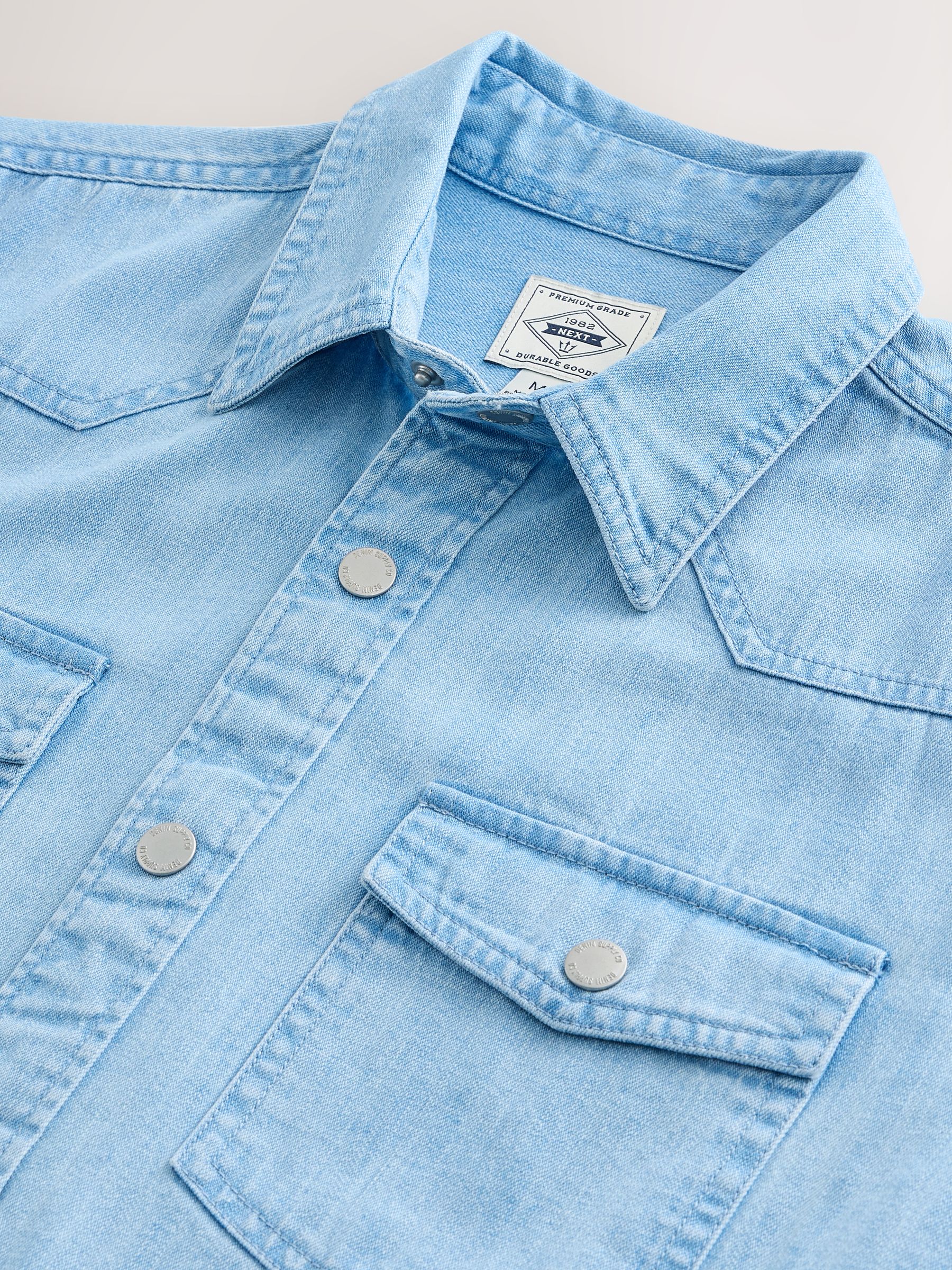 Buy Bleach Denim Western Styling Long Sleeve Shirt from Next USA