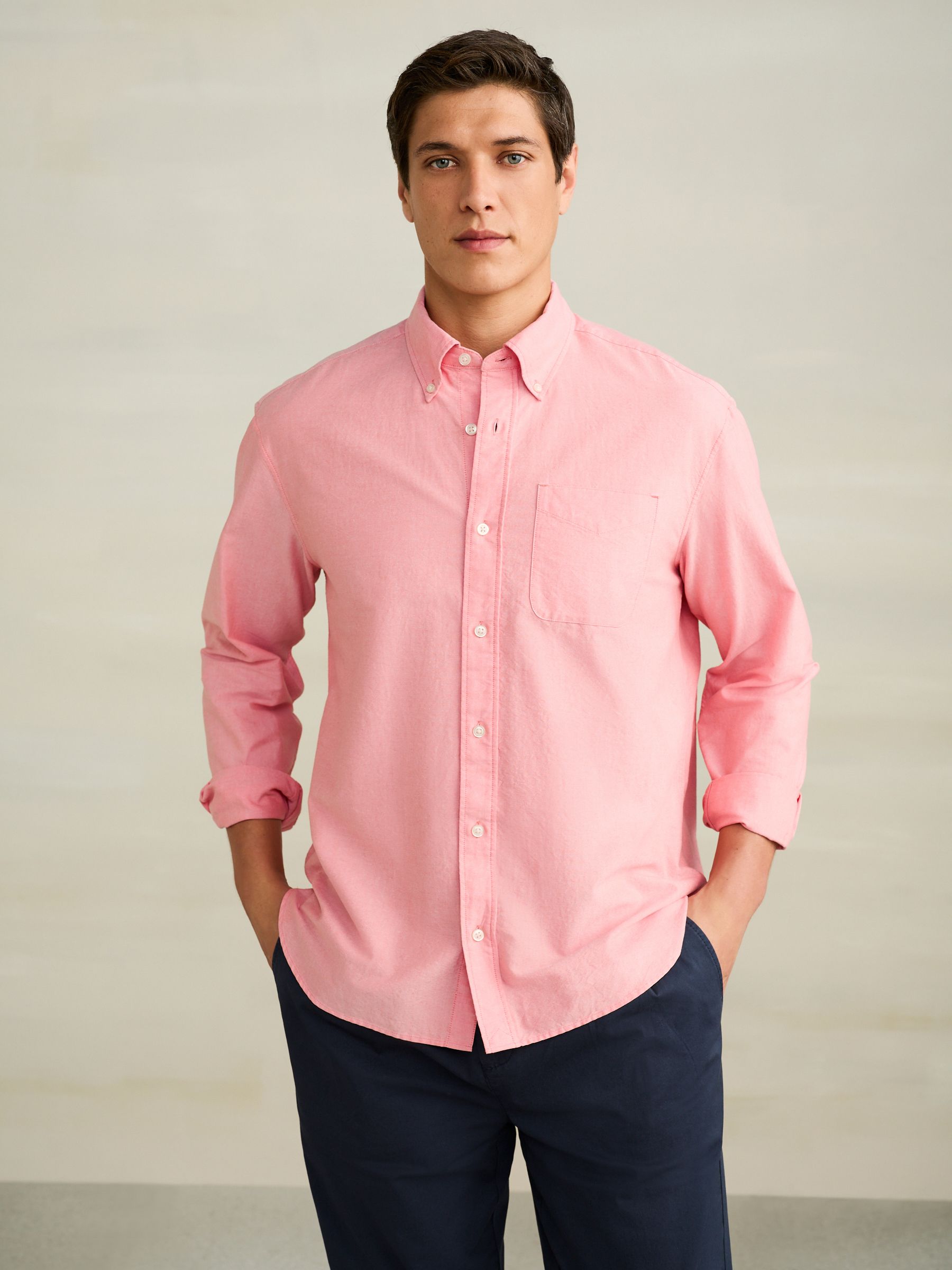 Buy Coral Pink Long Sleeve N.Premium 100% Cotton Regular Fit