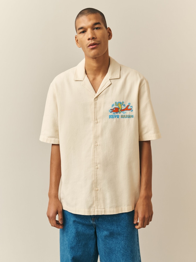 Ecru Keith Haring Print Short Sleeve Shirt - Image 2 of 10