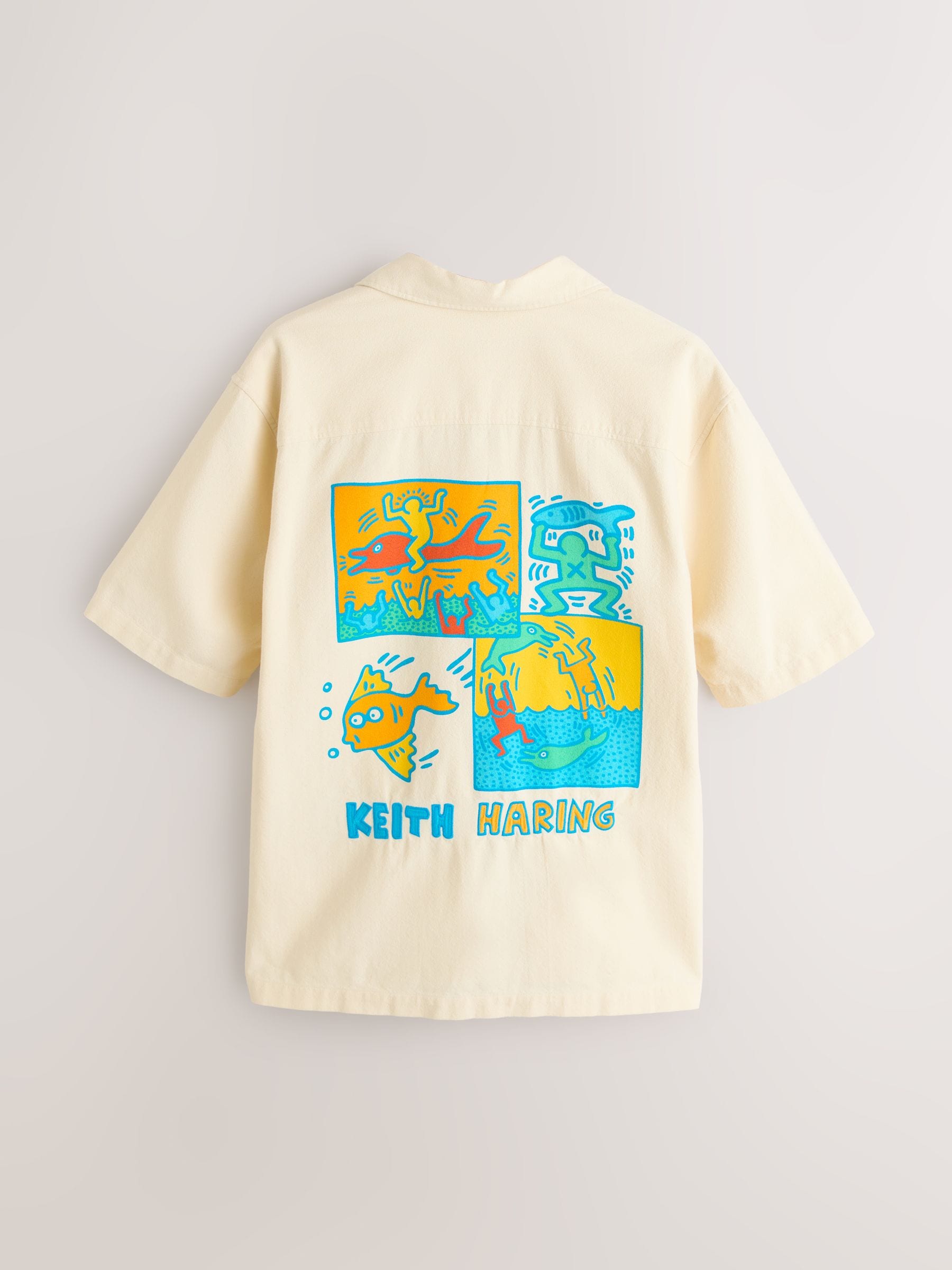 Comprar Ecru Keith Haring - Camisa de manga curta com estampado e