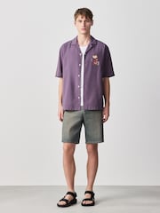 Purple Japanese Back Print Short Sleeve Shirt - Image 2 of 10