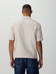 Ecru Textured Pique Trident Short Sleeve Shirt - Image 2 of 7
