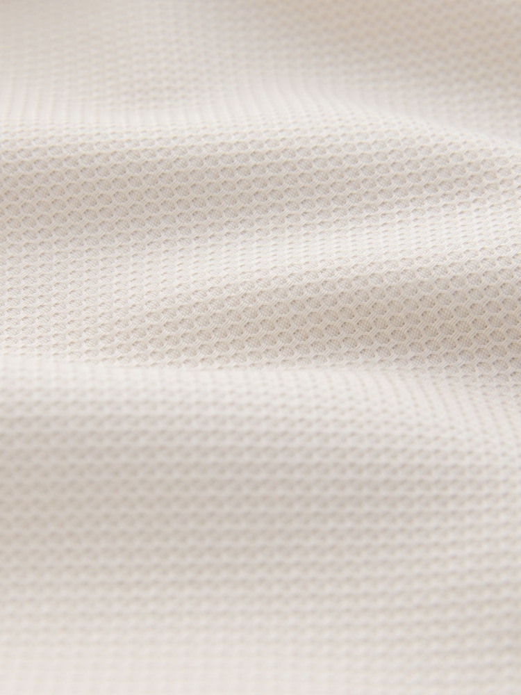 Ecru Textured Pique Trident Short Sleeve Shirt - Image 7 of 7