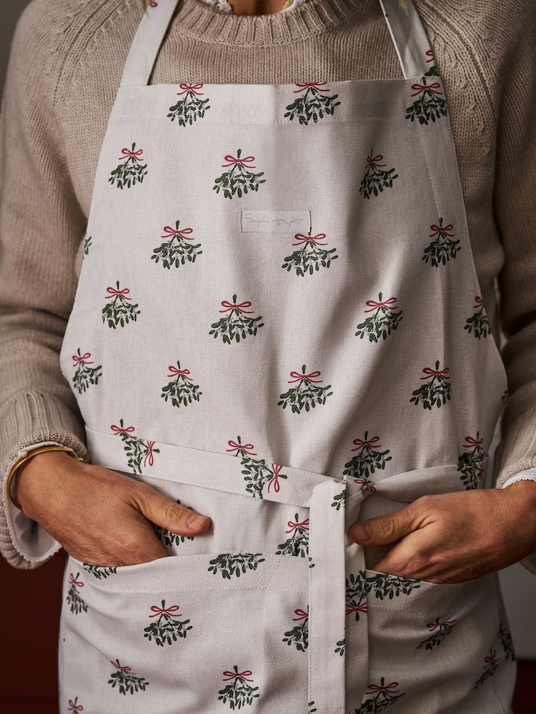 Sophie Allport Grey Blue Mistletoe Apron - Image 2 of 3