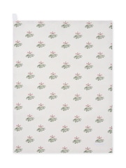 Sophie Allport Off White Mistletoe Tea Towel - Image 1 of 2