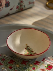 Sophie Allport Natural Cosy Christmas Stoneware Nibbles Bowl - Image 2 of 4