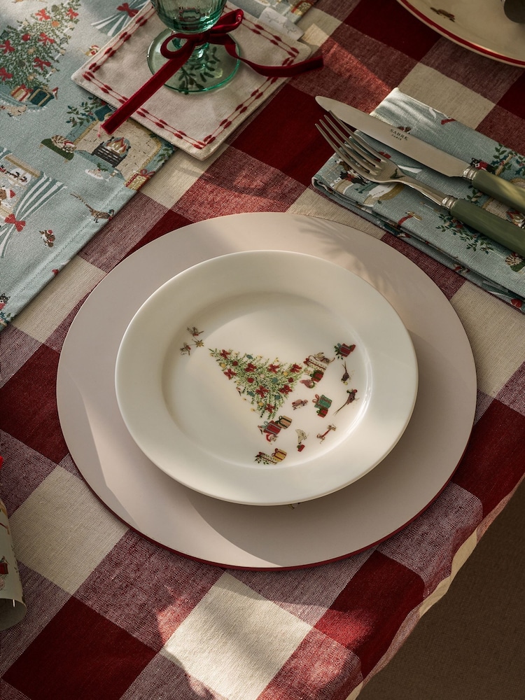 Sophie Allport White Cosy Christmas China Side Plate - Image 1 of 4