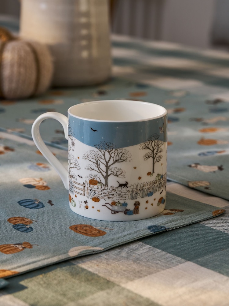 Sophie Allport Soft Teal Large Paws & Pumpkins - Image 2 of 3 Sophie Allport Soft Teal Large Paws & Pumpkins - Image 2 of 3