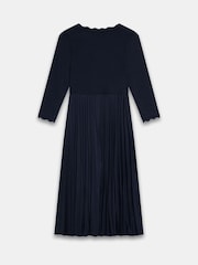 Mint Velvet Blue Scallop Jersey Mix Midi Dress - Image 8 of 8