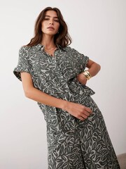 Mint Velvet Green Green Leaf Print Shirt - Image 3 of 7