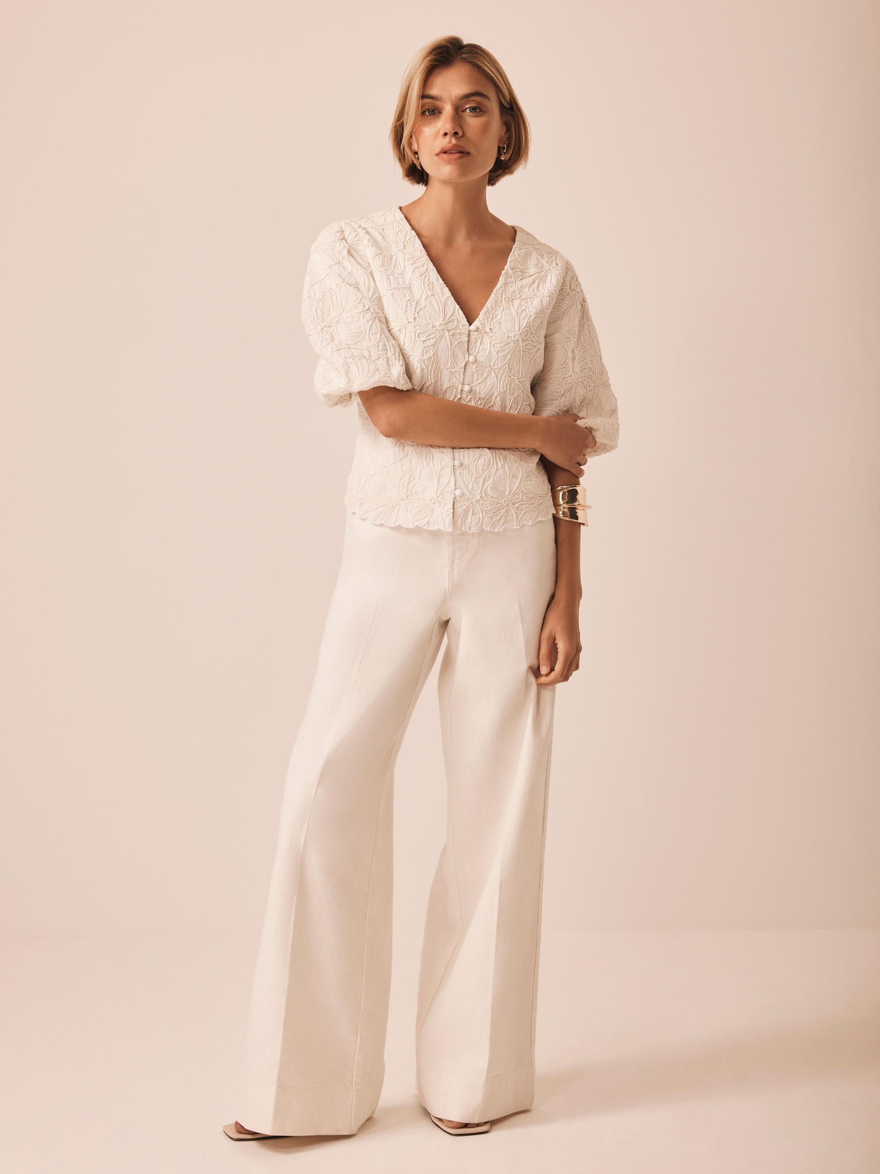 Buy Mint Velvet White Cream Embroidered Detail Top from Next USA