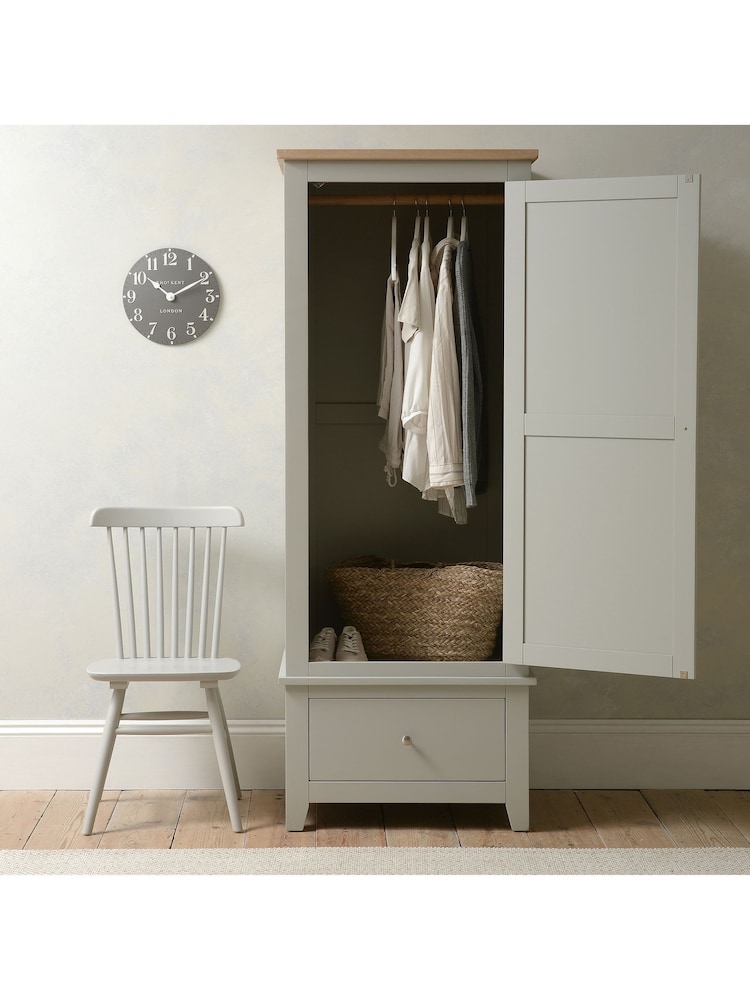 Cotswold Company Dove Grey Chester Single Wardrobe - Image 1 of 6