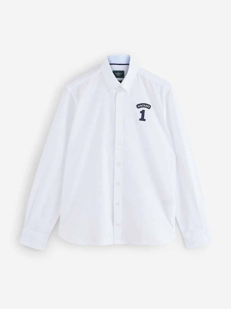 Hackett Classic Fit Oxford White Shirt - Image 1 of 1 Hackett Classic Fit Oxford White Shirt - Image 1 of 1