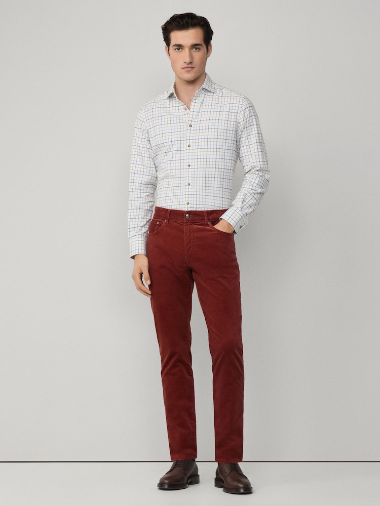 Hackett Tailored Fit Blue Flannel Tattersall Shirt - Image 7 of 7 Hackett Tailored Fit Blue Flannel Tattersall Shirt - Image 7 of 7