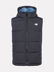 New Balance Black Baffle Hooded Puffer Vest - Image 1 of 6