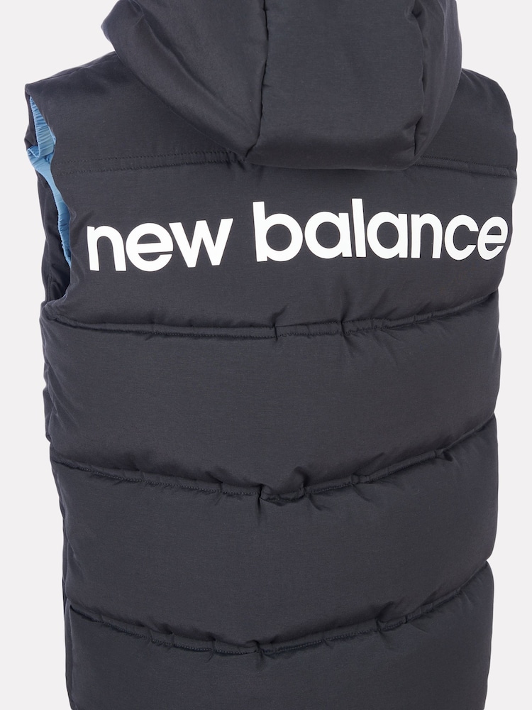 New Balance Black Baffle Hooded Puffer Vest - Image 6 of 6