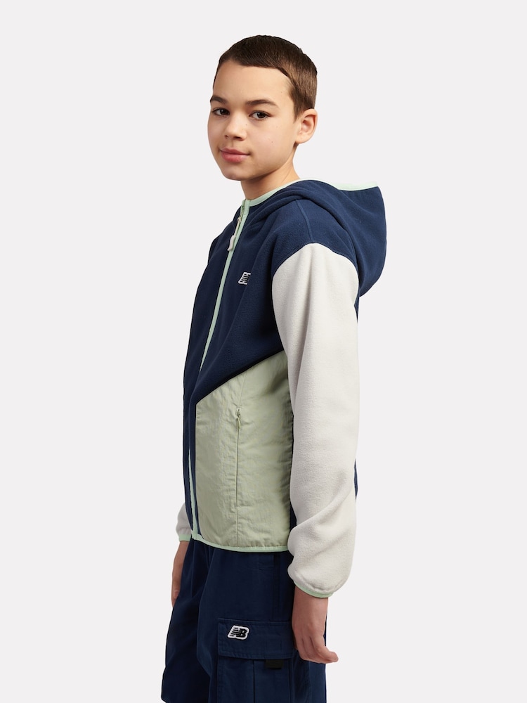New Balance Blue Premium Fleece Jacket - Image 2 of 8 New Balance Blue Premium Fleece Jacket - Image 2 of 8