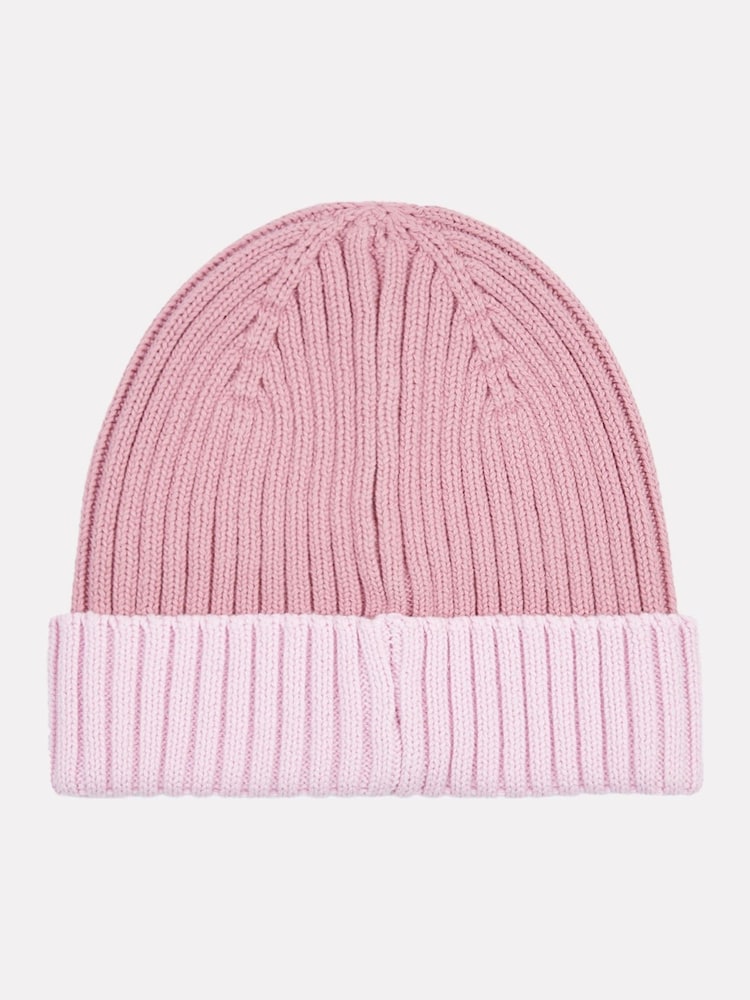 New Balance Pink Contrast Beanie - Image 2 of 3 New Balance Pink Contrast Beanie - Image 2 of 3