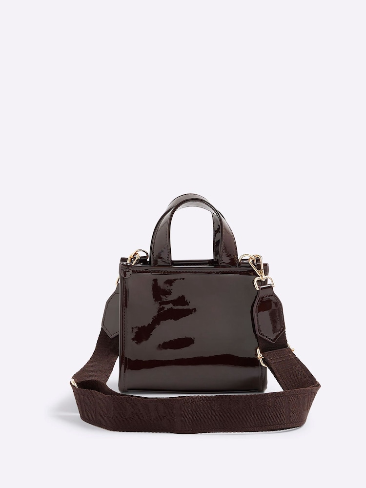 River Island Brown Mini Monogram Tote Bag - Image 2 of 6