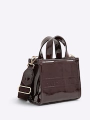 River Island Brown Mini Monogram Tote Bag - Image 3 of 6