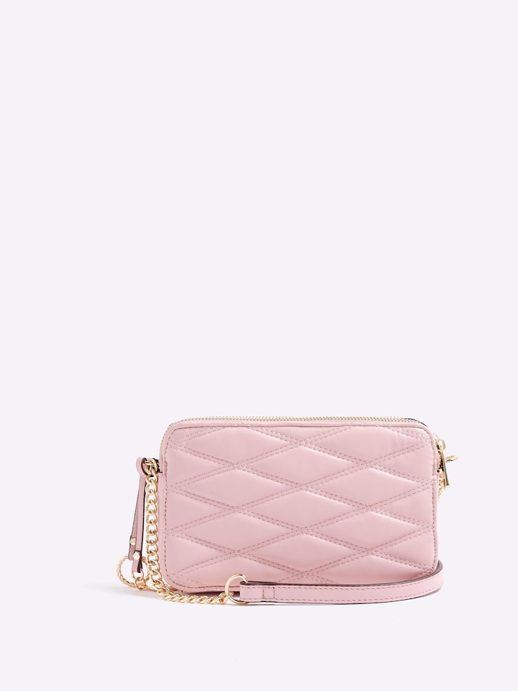River Island Pink Quilted Cross-Body Bag - Image 2 of 6 River Island Pink Quilted Cross-Body Bag - Image 2 of 6