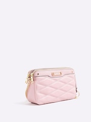 River Island Pink Quilted Cross-Body Bag - Image 3 of 6