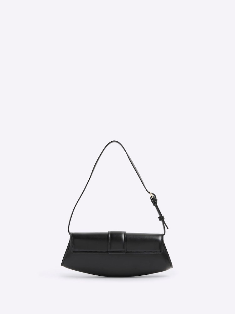 River Island Black Buckle Front Shoulder Bag - Image 2 of 6 River Island Black Buckle Front Shoulder Bag - Image 2 of 6