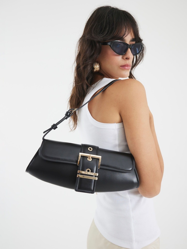 River Island Black Buckle Front Shoulder Bag - Image 6 of 6 River Island Black Buckle Front Shoulder Bag - Image 6 of 6
