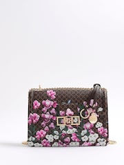 River Island Brown Morgan Seaford Floral Print Shoulder Bag - Image 1 of 6