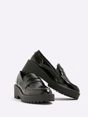 River Island Black Patent Wedge Loafers - Image 5 of 6
