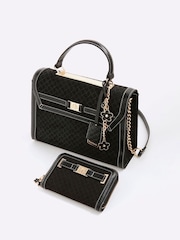 River Island Black Suedette Charm Tote Bag and Purse Bundle Set - Image 4 of 5