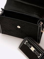 River Island Black Suedette Charm Tote Bag and Purse Bundle Set - Image 5 of 5