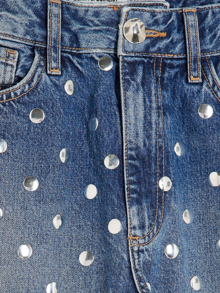 River Island Blue High Rise Relaxed Straight Leg Jeans - Image 5 of 5