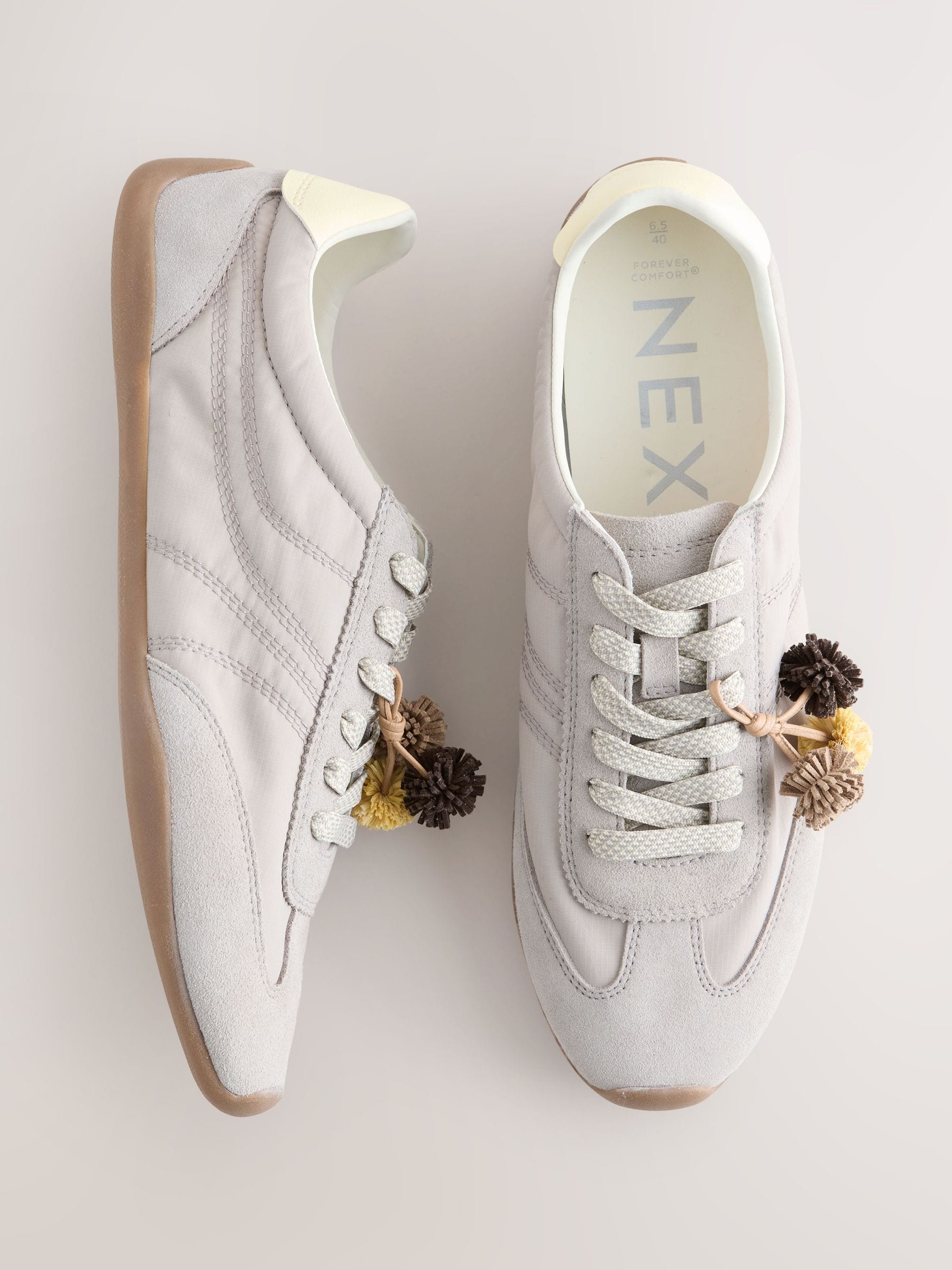 Buy Mauve Purple Forever Comfort Lace Up Charm Trainers from the