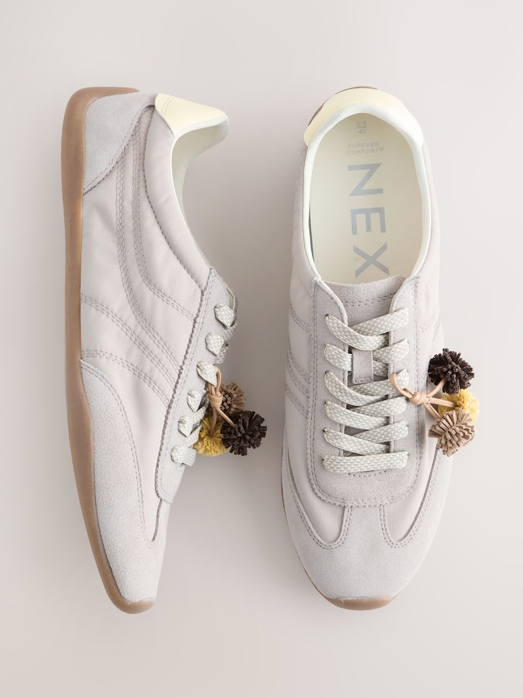 Mauve Purple Forever Comfort Lace Up Charm Trainers - Image 1 of 6