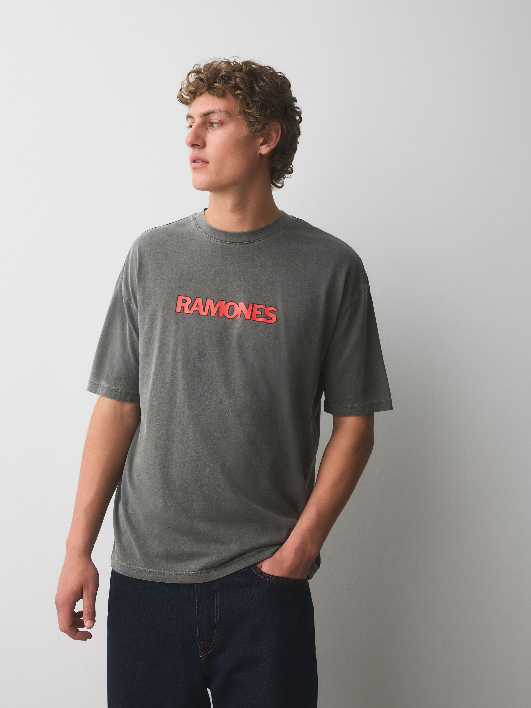Buy Grey Ramones Relaxed Fit Band Graphic Print T-Shirt from Next USA