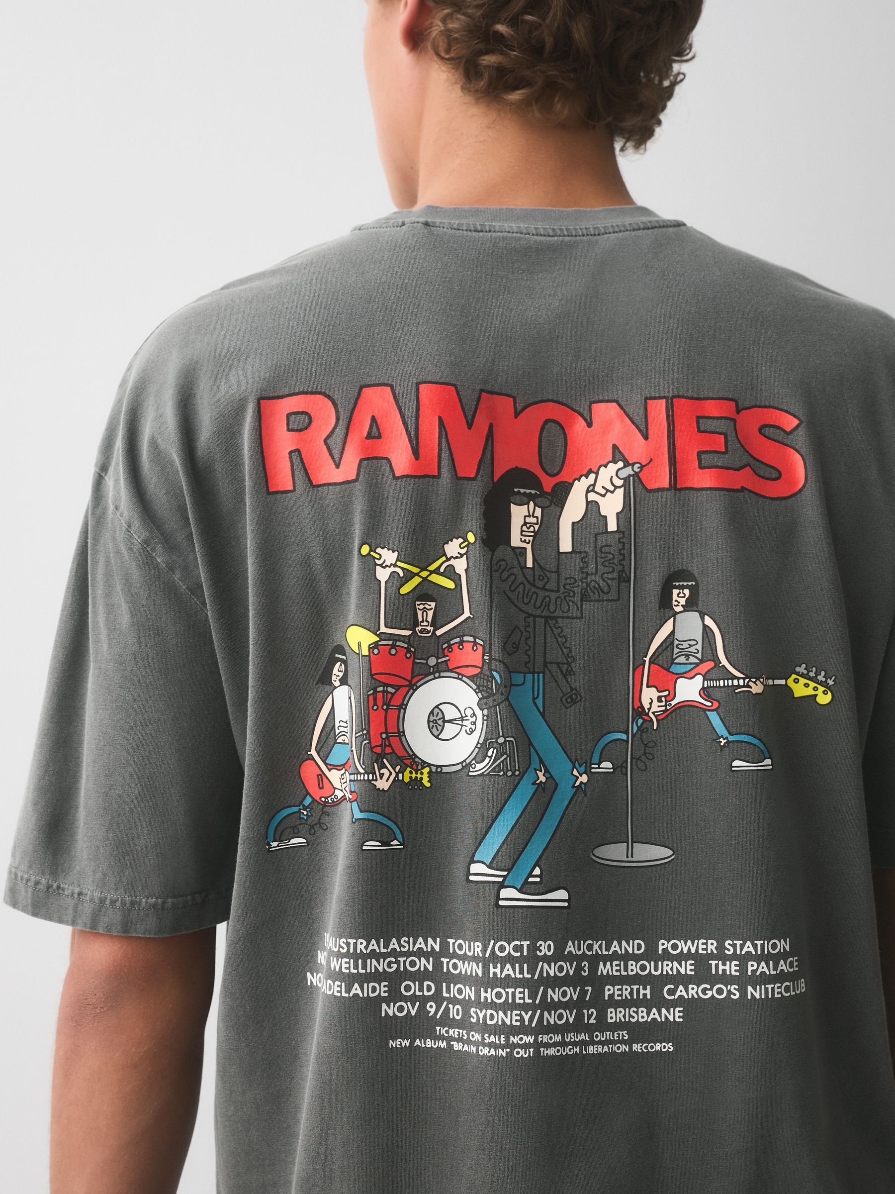 Buy Grey Ramones Relaxed Fit Band Graphic Print T-Shirt from Next USA