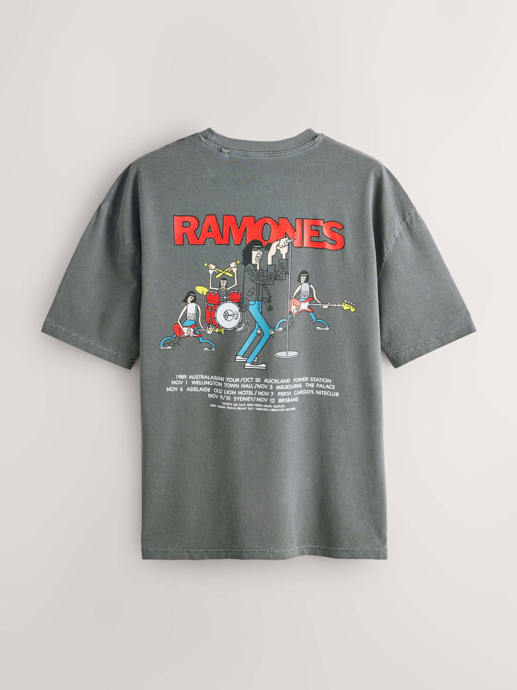 Ramones US Tシャツ ヴィンテージ ノースリーブ Buy Grey Ramones Relaxed Fit Band Graphic Print T-Shirt from Next USA