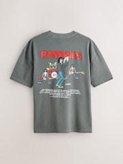Grey Ramones Relaxed Fit Band Graphic Print T-Shirt - Image 7 of 10
