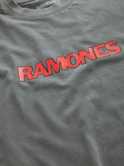 Grey Ramones Relaxed Fit Band Graphic Print T-Shirt - Image 9 of 10