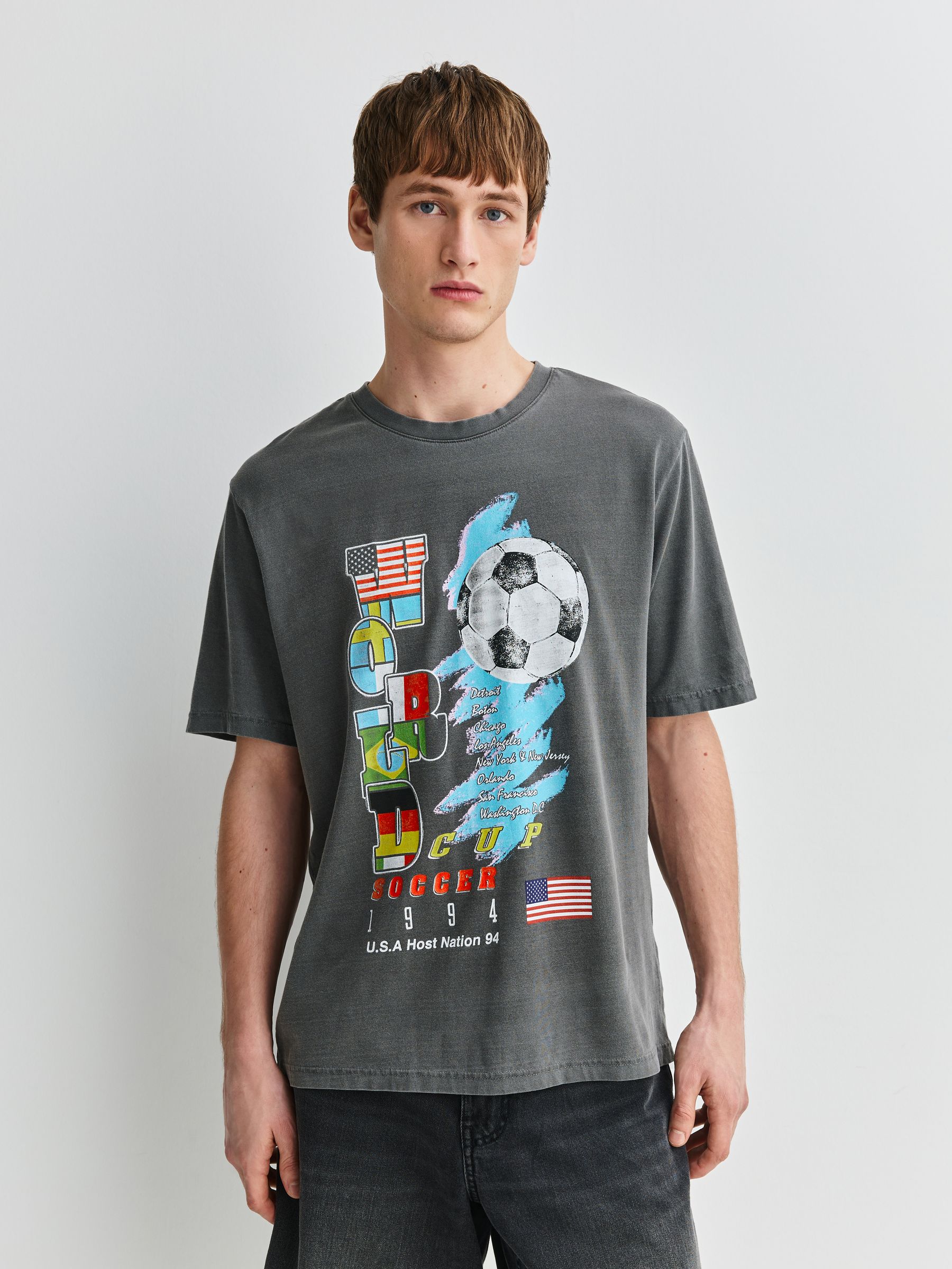 Buy Grey Toffs Football World Cup Relaxed Fit T-Shirt from the