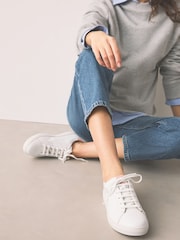 alb/roz - Ghete sport Forever Comfort® din piele cu șiret - Imaginea 4 din 9