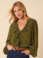 Nobodys Child Green Lysander Blouse - Image 3 of 5